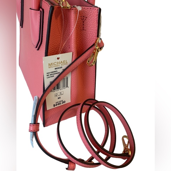 NWT Bundle of MICHAEL KORS Mercer Med Crossbody satchel Tea Rose with ID Wallet - Picture 5 of 13